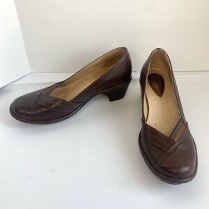 Clarks Artisan Collection Metti Spice Dark Brown Low Heels Shoes Women’s 6 Comfo